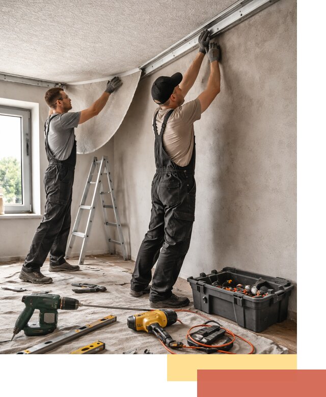 Монтаж фактурного натяжного потолка в Выборге качественно и быстро