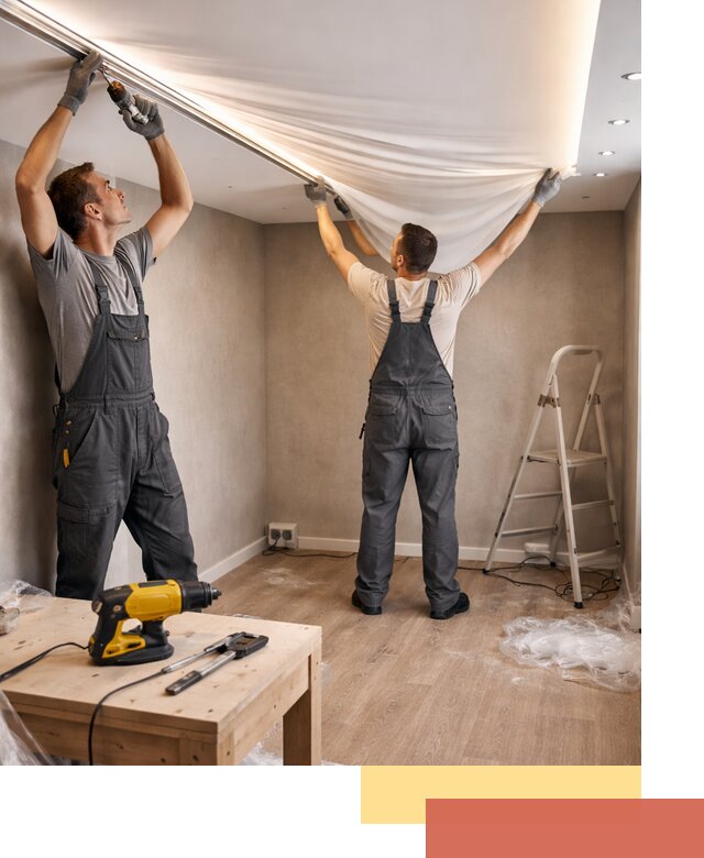 Монтаж натяжного потолка с подсветкой в Выборге цена и сроки