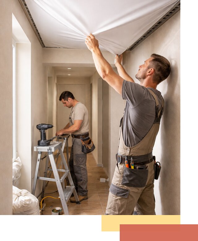 Монтаж натяжного потолка в прихожей в Выборге