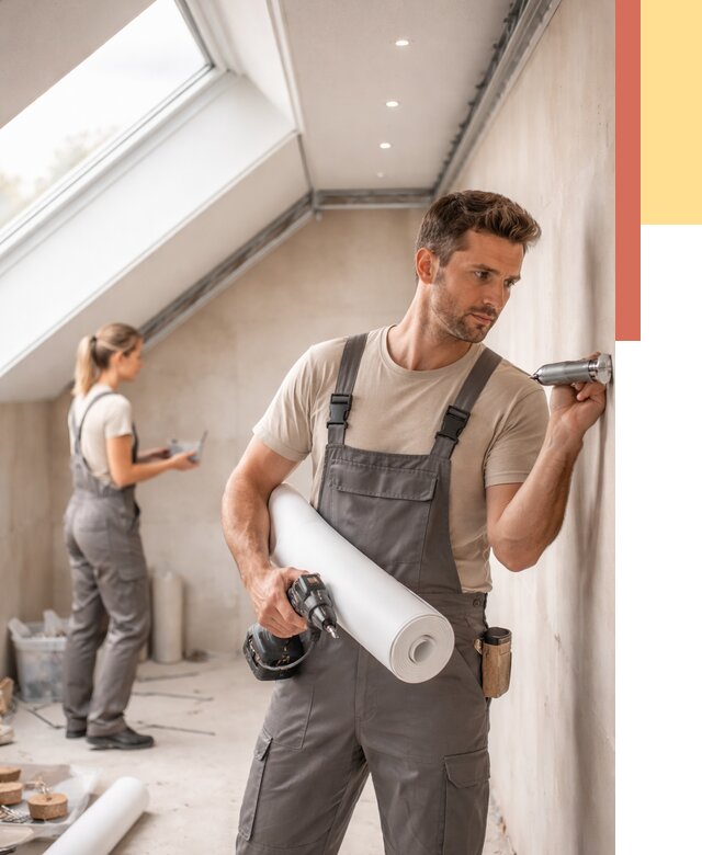 Монтаж натяжного потолка на мансарде в Выборге от 3577 руб. | ОТДЕЛОЧНИК-Вбр