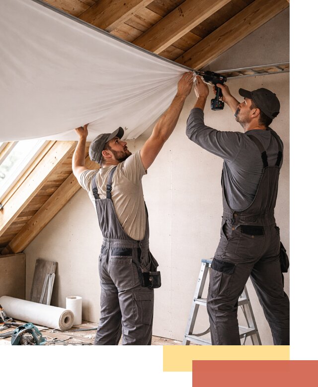 Монтаж натяжного потолка в мансарде в Выборге