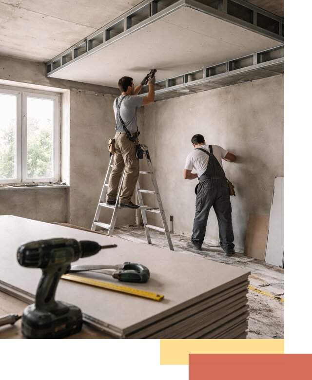 Двухуровневый потолок из гипсокартона в Выборге