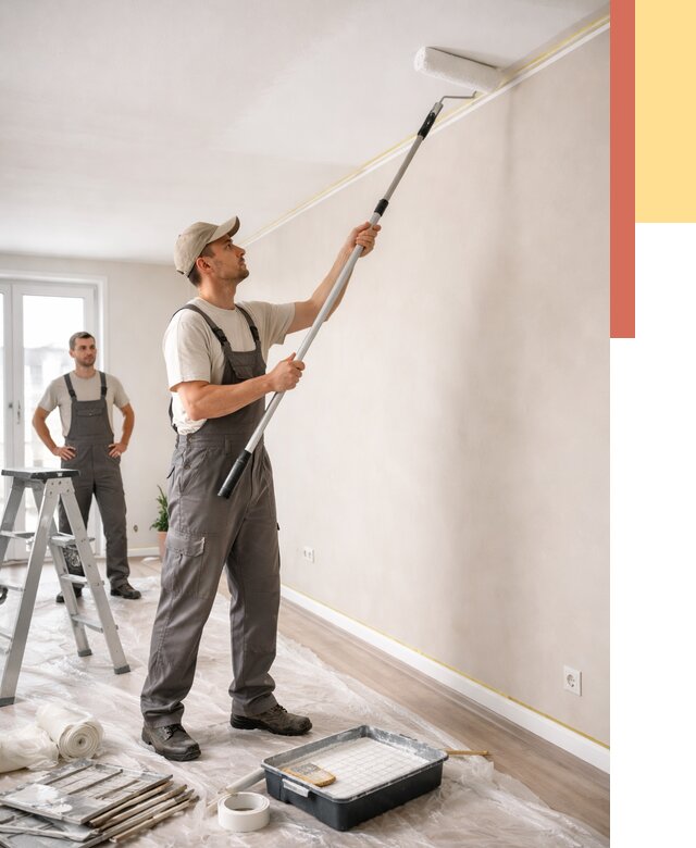 Покраска потолка из гипсокартона в Выборге от 4599 руб./м2 — услуги под ключ | ОТДЕЛОЧНИК-Вбр