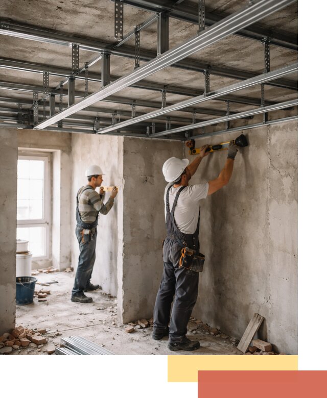 Монтаж каркаса потолка из профильного профиля в Выборге