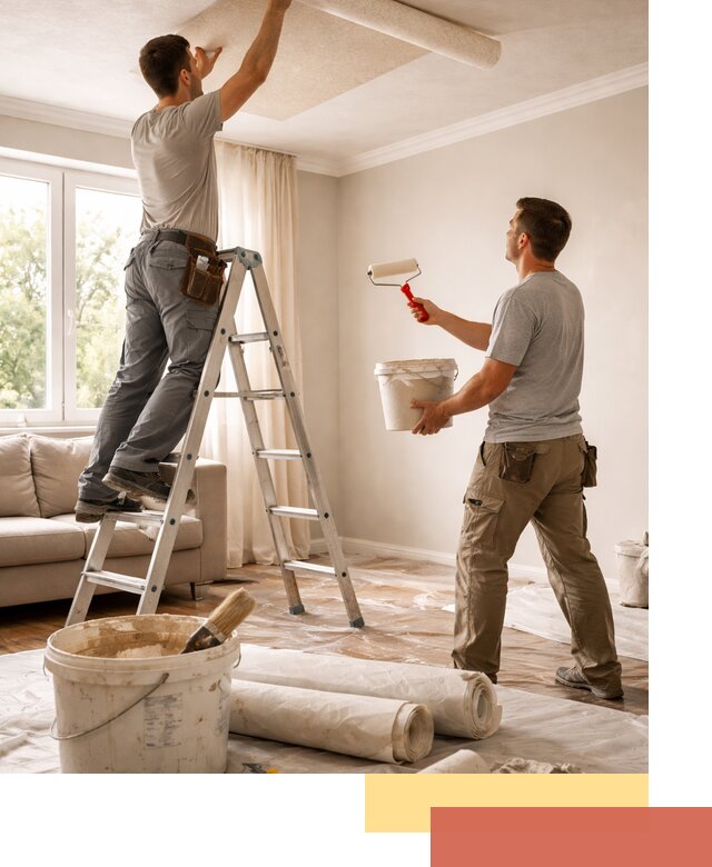 Поклейка обоев на потолок в Выборге — качественно и быстро