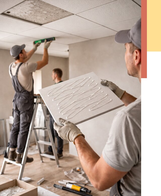 Монтаж потолочной плитки в Выборге от 4599 руб. — быстро и недорого | ОТДЕЛОЧНИК-Вбр